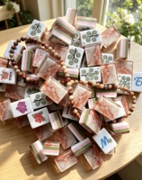 Jeu de Mahjong américain de haute qualité, imperméable, en acrylique, quatre couches, grain de marbre rose, durable, 160 pièces, tuiles de Mahjong américaines