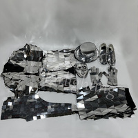 Tenue argent miroir réfléchissant costumes de sécurité salle de bal DJ porte des Costumes de danse de Performance vêtements de Robot à paillettes pour scène Rave