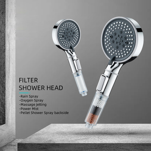 5 + 1 chức năng tay vòi hoa sen phía trước-trở lại dòng chảy nước với PP bông/ION Balls Lọc vòi hoa sen đầu với bàn chải Silicone và nút dừng - Product Image 4