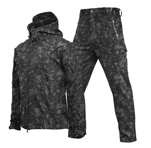 Uniformes de Camuflaje Azul Verde Negro HBJ01, Trajes Softshell, Ropa de Invierno Impermeable, Cortavientos, Cálida y con Aislamiento Térmico - Product Image 3