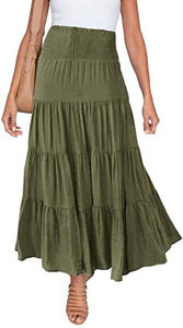 Faldas de hadas bohemias para mujer, vestido con corpiño convertible escalonado con bolsillos, falda Maxi acampanada Hippie Vintage, pareo versátil - Product Image 6