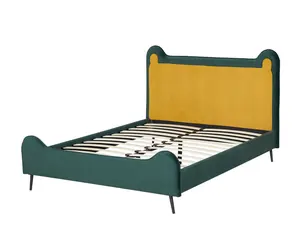 2024 नया बिस्तर हेबै होटल के लिए नया डिजाइन हॉट सेल्स लेदर इनडोर फर्नीचर बिस्तर मखमली पीयू लिनन बिस्तर बिस्तर