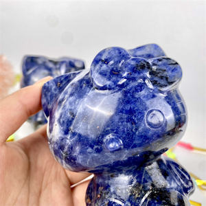 Fabbrica professionale lucidato di alta qualità Sodalite <span class=keywords><strong>HelloKitty</strong></span> intagliato per i regali e la decorazione della casa - Product Image 3