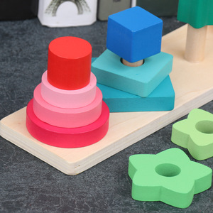 Baby wooden Montessori educational toy Early Learning infant shape encounter Plush made more than 3 yea - Product Image 4