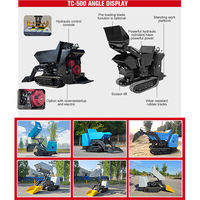 Heißer Verkauf Günstiger Mini-Gummiketten-Dumper PLC Hohe Ladekapazität Kostenloser Versand EPA CE Leichter Raupenkipper für Baustellentransport