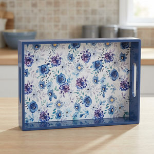 Bandeja Decorativa de Madera MDF para Servir - Diseño Moderno Hecho a Mano, Resistente, Apta para Lavavajillas, Organizador Multifuncional de Cocina para Hogar y Cafetería - Product Image 1