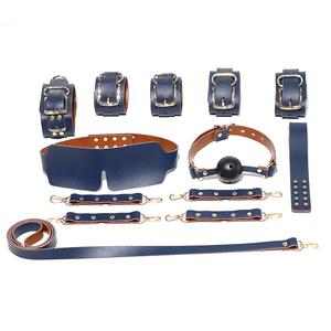 Новинка, горячая Распродажа, металлический кожаный БДСМ бондаж, интимный кнут, наручники, бондаж, 8 шт., подходит для игры на sm - Product Image 3