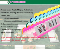 Lot de 4 supports de mahjong en acrylique festonnés de 20 et 21 pouces, portables, à bords ondulés, pour jeu, support de présentation pour tuiles de mahjong couleur crème