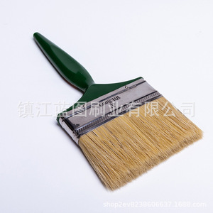 Pinceau plat à poils de porc, manche en plastique vert foncé, 12-19 mm, origine Zhenjiang, pour peinture - Product Image 3