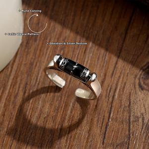 Wholesale 925 <strong>Sterling</strong> <strong>Silver</strong> Open Adjustable Size Rotating Spinner Relief Fidget <strong>Anxiety</strong> <strong>Ring</strong> for Women - Product Image 4