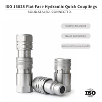 Raccord rapide hydraulique à face plate Naiwo 1/4 pouce NPT en acier au carbone ISO16028 pour mini-excavatrices, neuf, garantie 1 an