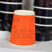 8oz 12oz 16oz Individuell Geprägte Doppelwandige Papierbecher für Heiße Getränke mit Plastikdeckel