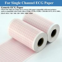 Consommables de qualité médicale, rouleau de papier graphique thermique simple de 80 mm pour CTG, ECG, EKG, électrocardiographe, enduit chimiquement BPL, blanc