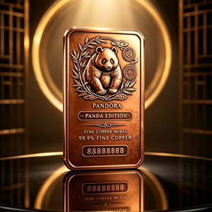 Barra de cobre de 1 kg, cobre puro, rectangular, para recuerdo, edición Panda. - Product Image 3