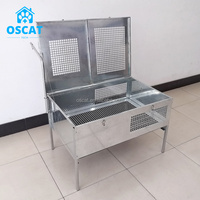 Équipement vétérinaire OSCAT, cage de couvaison de petite taille en acier inoxydable 201, type assemblé, cage vétérinaire pour l'élevage de poussins, de canetons et de cailles