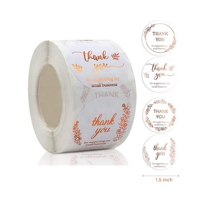 Adesivi Personalizzati di Ringraziamento all'Ingrosso, <span class=keywords><strong>Etichette</strong></span> Rotonde in Lamina Oro Rosa per Imballaggi di Venditori <span class=keywords><strong>Etsy</strong></span>, Confezioni Regalo per Piccole Imprese - Product Image 1