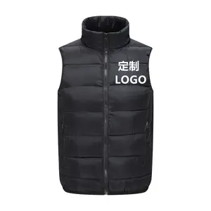 Cotton vest oversized keep warm autumn and winter close-fitting waistcoat stand collar cotton vest custom LOGO printing custom