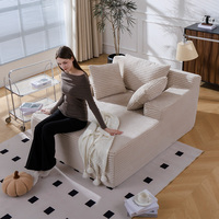 Canapé-lit sectionnel surdimensionné en velours côtelé, canapé sans structure, canapés-lits, fauteuil, mobilier de luxe pour appartement et hôtel, OEM ODM
