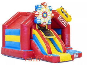 Lussuoso Castello Gonfiabile a Montagne Russe Rosso per Esterni, in PVC da 0,55 mm, Certificato EN14960, Attrazione Sicura per Oltre 3 Passeggeri - Product Image 3