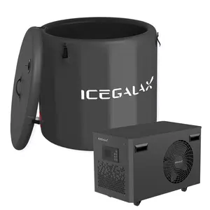 ICEGALAX Cold Water Plunge Recovery Bathtub Inflatable Ice Bath Cooler 1HP 1.5HP Water Cooled Chiller with Ozone Filter