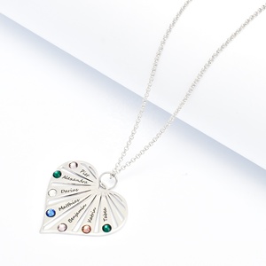 Pierre <span class=keywords><strong>de</strong></span> naissance avec <span class=keywords><strong>collier</strong></span> avec nom Charm coeur personnalisé en <span class=keywords><strong>argent</strong></span> avec <span class=keywords><strong>arbre</strong></span> <span class=keywords><strong>de</strong></span> <span class=keywords><strong>vie</strong></span> - Product Image 2