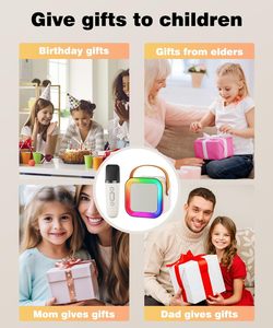 Worthy <b>Mini</b> Portable Bluetooth Karaoke Speaker with Wireless <b>Microphone</b> and Colorful Lights for Kids Adults Metal Active RGB 3W - Product Image 5
