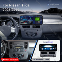 Cadre d'intégration pour autoradio Android 13 de 12,3 pouces avec écran tactile, système multimédia et garniture de tableau de bord pour Nissan Tiida 2005-2011