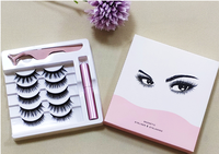 Kit de faux cils magnétiques, cils magnétiques d'aspect naturel, cils magnétiques réutilisables 3D avec eye-liner