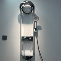 Robinet thermostatique de luxe Idealex pour hôtels, en acier inoxydable poli, triple poignée, valve en céramique, pour appartement, avec fonction massage
