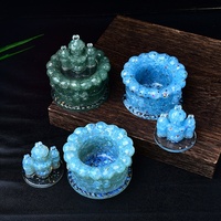 Bol démagnétisant avec décoration en forme de château, également servant de boîte de rangement pour bijoux pour la maison et le salon