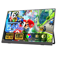 Moniteur portable Eimio 2.5K 240Hz IPS TFT Mini 16 pouces pour jeux, double usage, Plug&Play, Type-C, extension d'écran pour ordinateur portable OEM