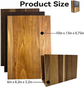Juego de 3 Tablas de Cortar Decorativas de Madera de Acacia en Forma de Libro con Soporte para Cocina - Product Image 6