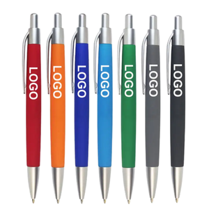 Gran oferta, logotipo personalizado, novedad, bolígrafo, publicidad multicolor, revestimiento de goma de plástico, 1,0mm de ancho de escritura, deportes promocionales - Product Image 1