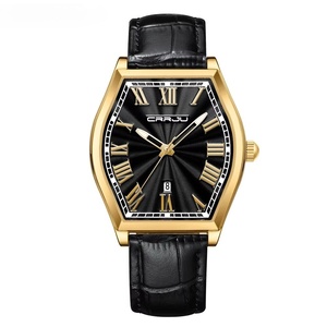 Reloj de Pulsera de Cuero de Moda Vintage OEM ODM, Reloj de Hombre con Esfera de Números Romanos Clásicos, Reloj de Cuarzo Luminoso de 3 ATM - Product Image 3