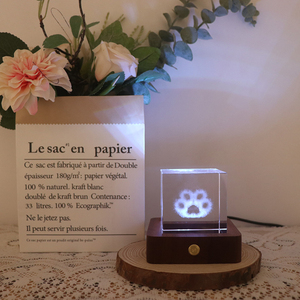 Base quadrata in legno per luce notturna di cristallo per luce luminosa Base luminosa per <span class=keywords><strong>la</strong></span> decorazione della casa <span class=keywords><strong>luna</strong></span> potrebbe accendersi - Product Image 5