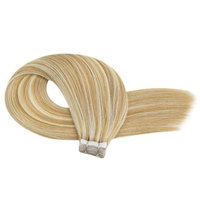 Ruili haute qualité européenne Double dessiné naturel Remy extensions de cheveux humains cuticule aligné ruban dans les extensions de cheveux