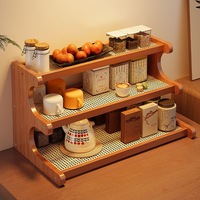 Étagère de rangement de bureau à plusieurs niveaux avec supports pour tasses à eau et services à thé ; Étagère à épices de cuisine ; Présentoir à tasses à café.