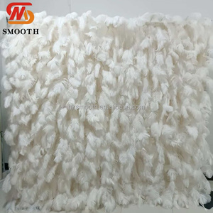 Smooth 8ft*8ft Elegant White Feather Flower Wall Panel 5D Fluffy Ostrich Feather Photo Booth Background Wedding <b>Backdrop</b> - Product Image 2