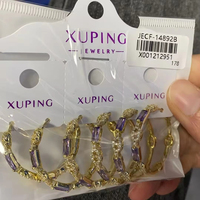 Joyería Xuping al por Mayor, Pendientes en Forma de C con Circonita y Baño de Oro de 18K, un Regalo de Joyería Romántico y Exquisito para Mujeres