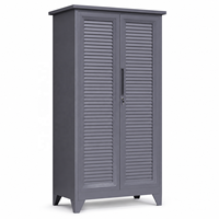 Armoire de rangement en acier économique et assemblable avec portes à double battant pour balcon d'appartement
