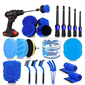 PEXMIENTAS 21PCS 20pcs Car Cleaning Towel Washing Interior Wheel Auto Electric Scrubber Brush Detailing Car Cleaning Brushes