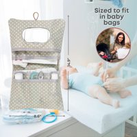 Sac à couches pour bébé 2-en-1 pour cosmétiques, lingettes et accessoires, petite pochette de voyage en polyester résistant à l'eau, trousse de soins