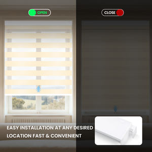 Tende a Rullo Zebra Elettriche Motorizzate <span class=keywords><strong>per</strong></span> Finestre, Automatiche e Intelligenti, Senza Foratura, con Controllo Remoto WiFi e Compatibilità Alexa - Direttamente dalla Fabbrica - Product Image 6