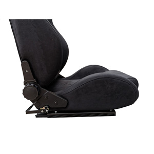Siège Charles - Siège sport individuel pour voiture, velours, noir, universel avec kit de glissière Simoni Racing - Product Image 3