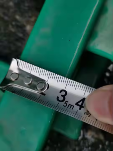 Porte de jardin Europe enduite de PVC vert de porte simple de barrière de grillage de lien de yard avec le poteau rond de serrure de sécurité - Product Image 3