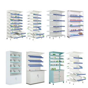 <span class=keywords><strong>Pharmacie</strong></span> d'hôpital personnalisée Étagères de médecine occidentale Étagères à médicaments en acier simple double face Étagères - Product Image 2