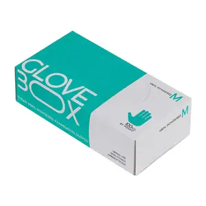 Guantes médicos desechables estampados con Logo personalizado de alta calidad, caja de papel de embalaje, fabricante