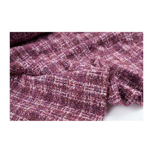 Tela Tweed de Primera Calidad Hecha en Corea, Color Borgoña y Rosa Pálido, Tejido Metálico de Lujo, OEM y ODM, Tela Textil Tejida Personalizada - Product Image 4