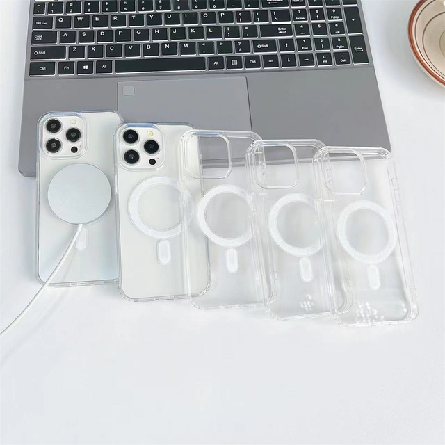 Clear Wireless Magnetic Phone Case for iPhone 16 Pro Max 15 Plus 14 13 12 11 XR 7 8 Shockproof Protection Mobile Cover