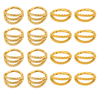 Cincin Hidung & Paku Hidung Baja Anti Karat 316 Seamless Hinge Twist Warna Emas dan Perak dengan Zirkon, Hadiah Pertunangan & Pernikahan